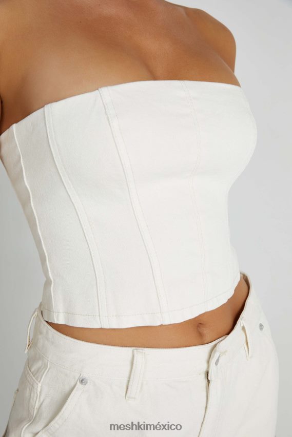 Meshki top de tubo jordana de mezclilla crudo ropa H48F8H1286