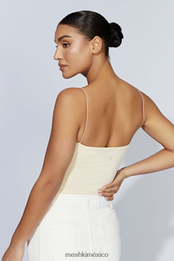 Meshki top kaitlyn con escote en forma de corazón y tirantes finos crema ropa H48F8H1159