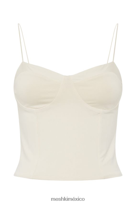 Meshki top kaitlyn con escote en forma de corazón y tirantes finos crema ropa H48F8H1159