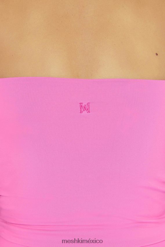 Meshki top kaitlyn con escote en forma de corazón y tirantes finos rosa chicle ropa H48F8H977