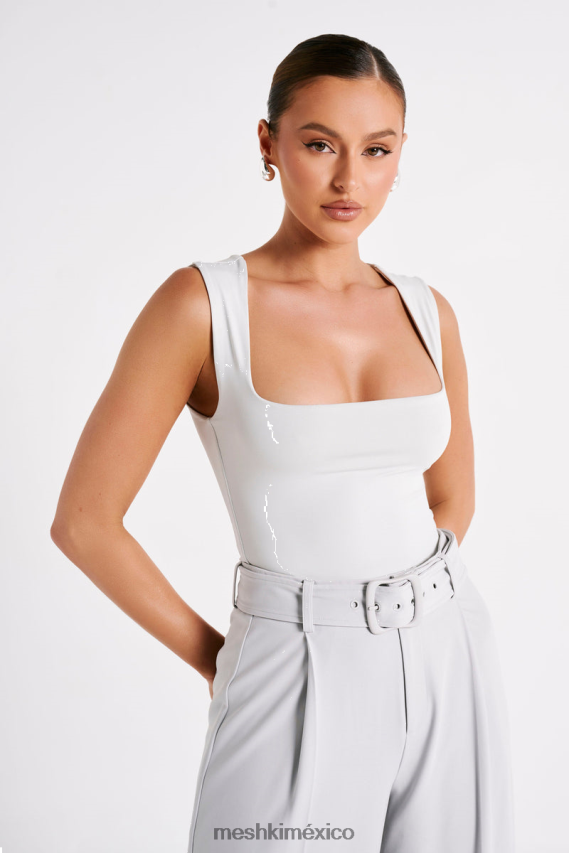 Meshki top largo de nailon reciclado Linley gris hielo ropa H48F8H775