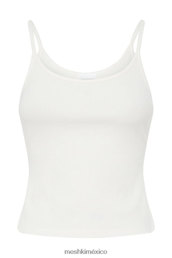 Meshki top largo de tirantes de canalé alexis blanco ropa H48F8H1121