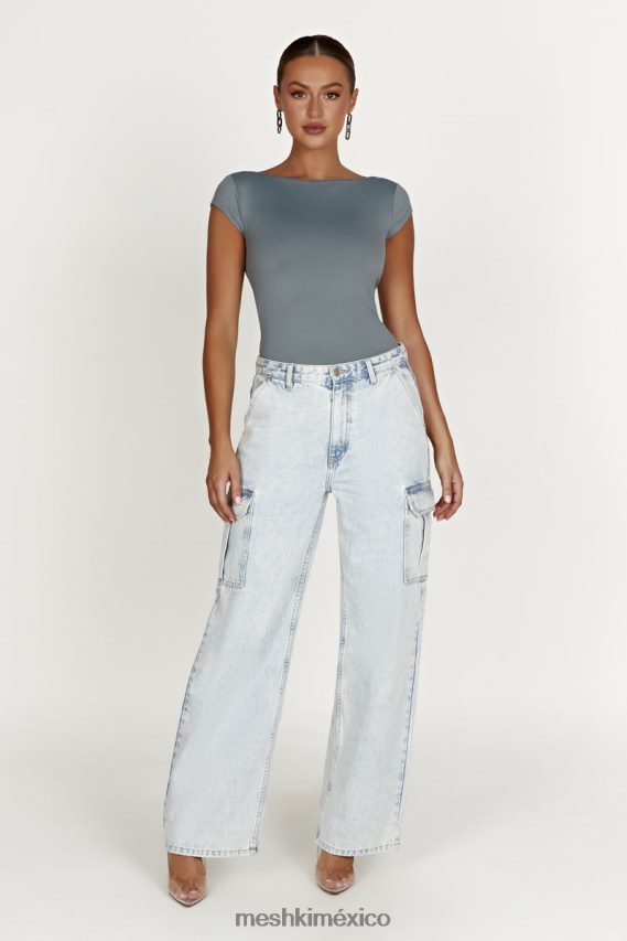 Meshki top largo reyna de nailon reciclado carbón ligero ropa H48F8H849