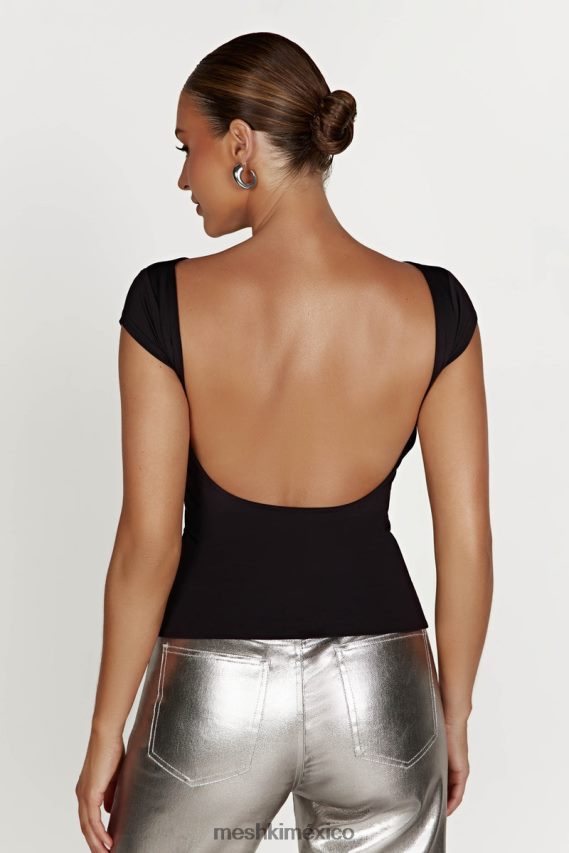 Meshki top largo reyna de nailon reciclado negro ropa H48F8H828