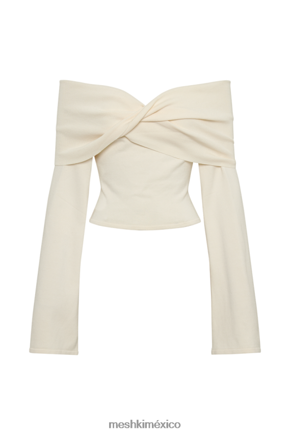 Meshki top marlisa con hombros descubiertos y retorcidos Marfil ropa H48F8H840