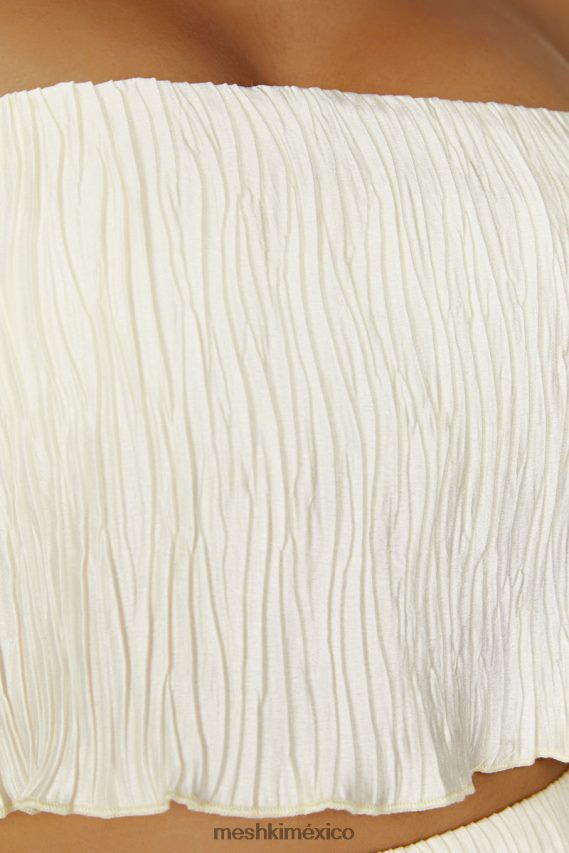 Meshki top palabra de honor plisado brigid Marfil ropa H48F8H825