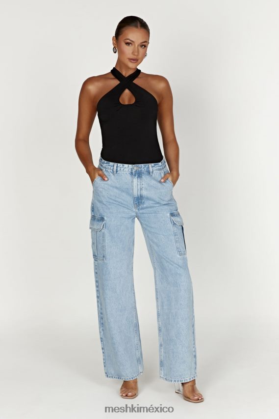 Meshki top sin mangas ailsa con abertura en forma de cerradura negro ropa H48F8H944