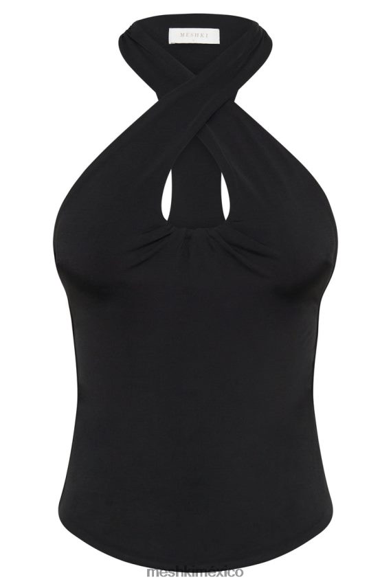 Meshki top sin mangas ailsa con abertura en forma de cerradura negro ropa H48F8H944