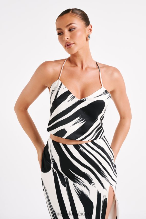 Meshki top sin mangas con estampado Felicia impresión abstracta ropa H48F8H753