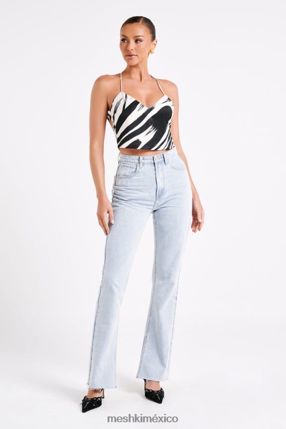 Meshki top sin mangas con estampado Felicia impresión abstracta ropa H48F8H753