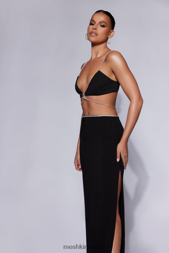 Meshki top tipo bralette con strass sweeney negro ropa H48F8H1097