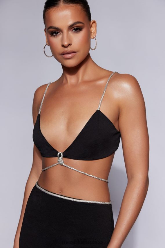 Meshki top tipo bralette con strass sweeney negro ropa H48F8H1097