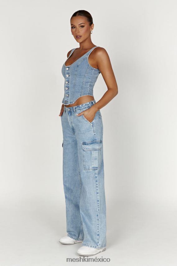 Meshki top vaquero con corsé Leilani azul medio ropa H48F8H761