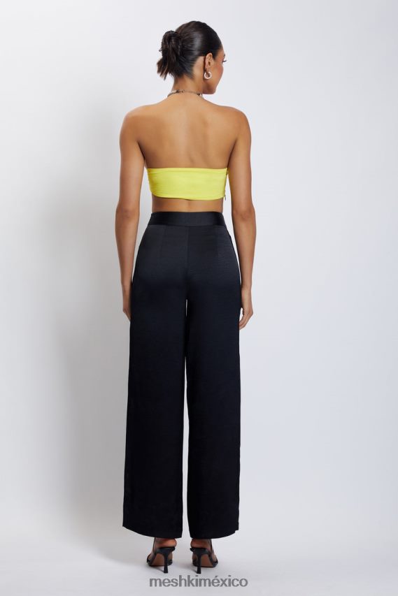 Meshki Top corto con cuello halter y cadena de diamantes Lea amarillo ropa H48F8H1142