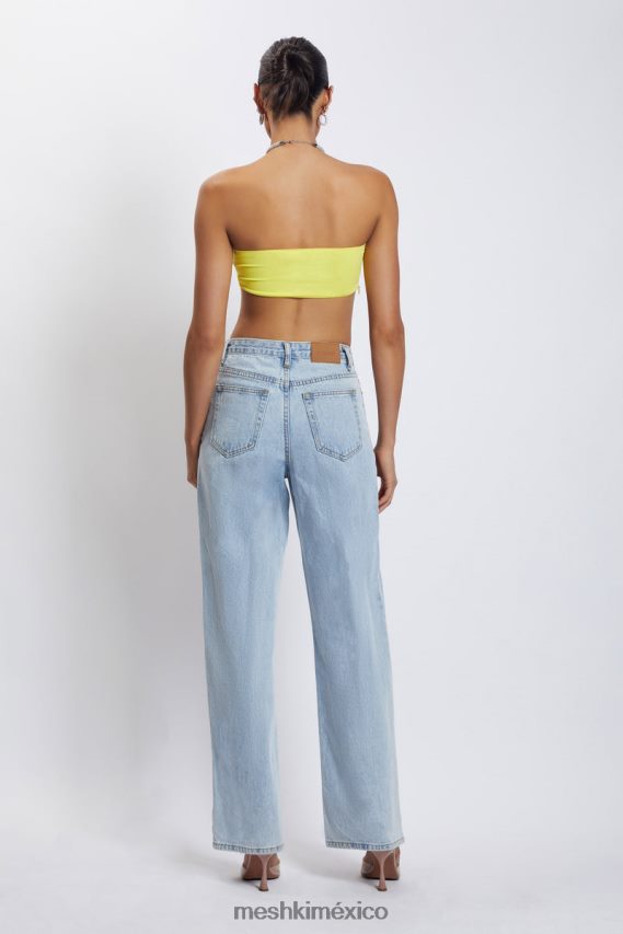 Meshki Top corto con cuello halter y cadena de diamantes Lea amarillo ropa H48F8H1142