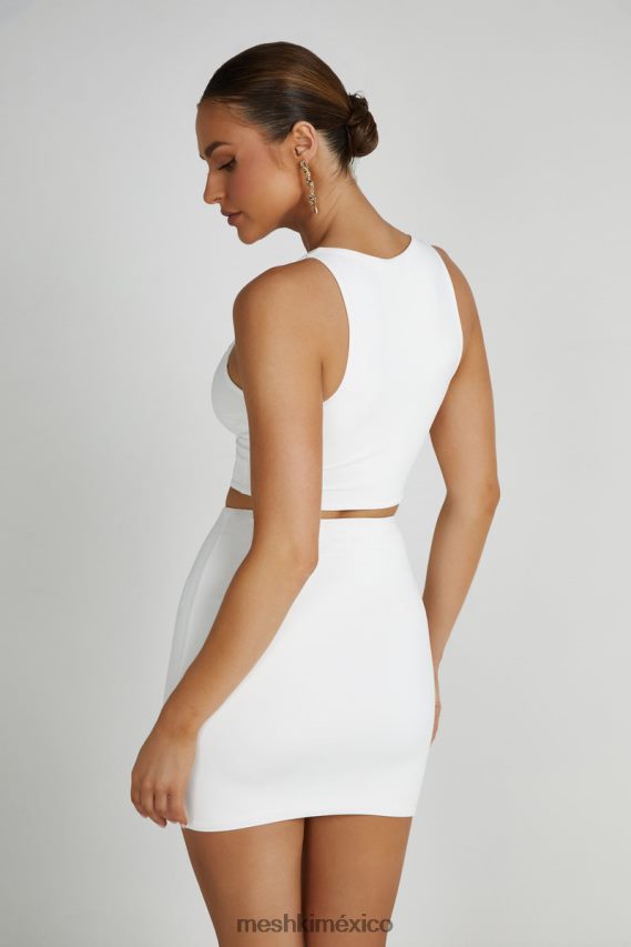 Meshki top corto con abertura de Chloe blanco ropa H48F8H792