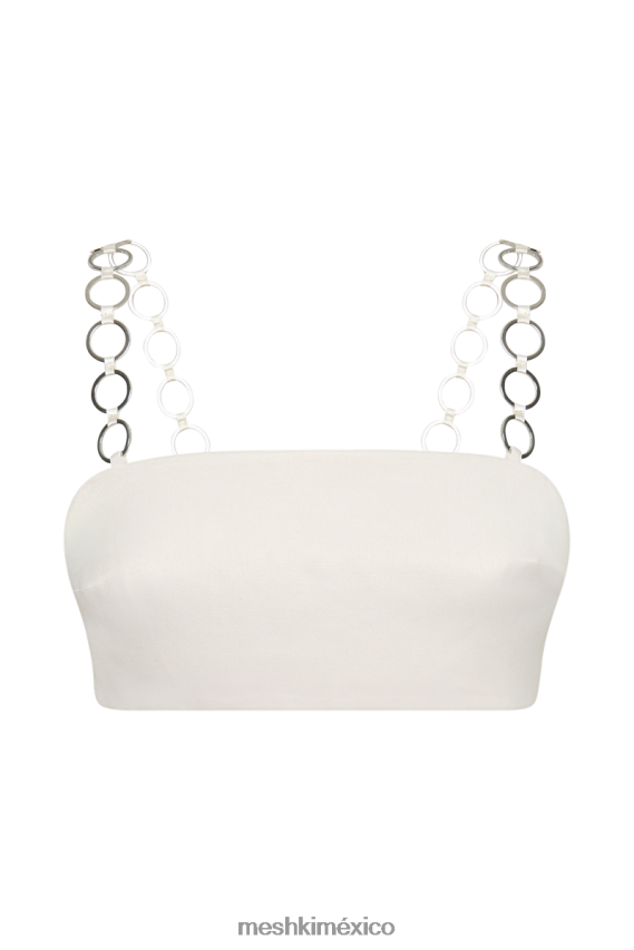 Meshki top corto con aros de pyper beige ropa H48F8H1214