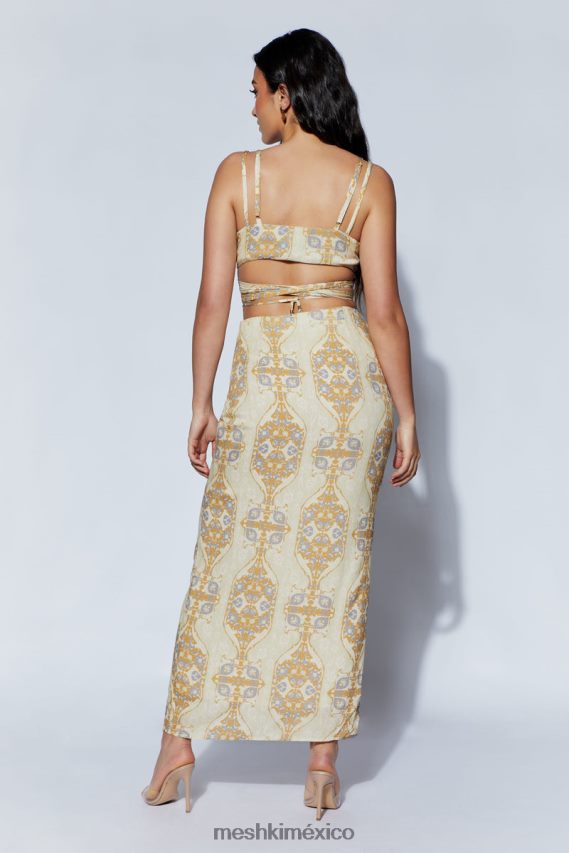 Meshki top corto cruzado funcional ramona impresión persa ropa H48F8H1127