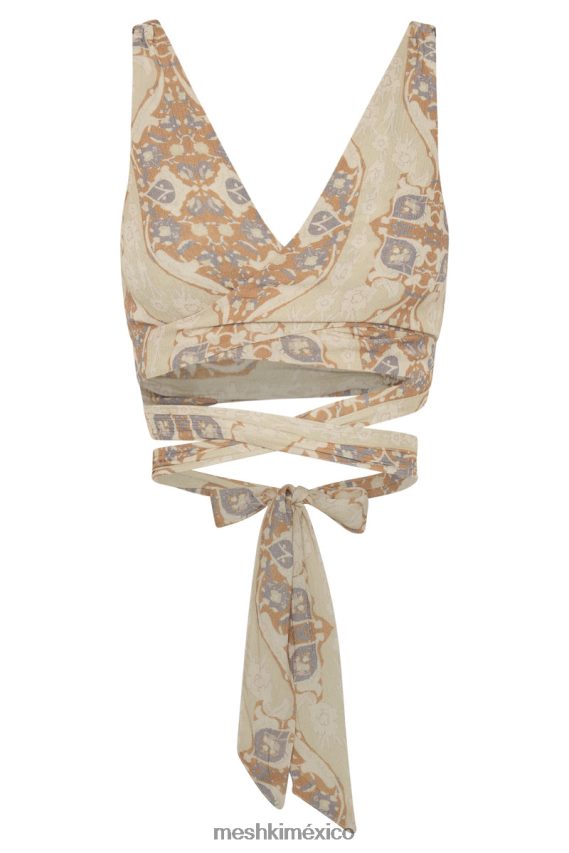 Meshki top corto cruzado funcional ramona impresión persa ropa H48F8H1127