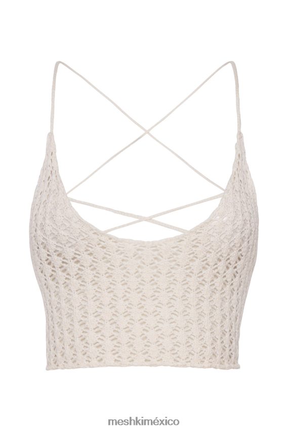 Meshki top corto de crochet rosella crema ropa H48F8H985
