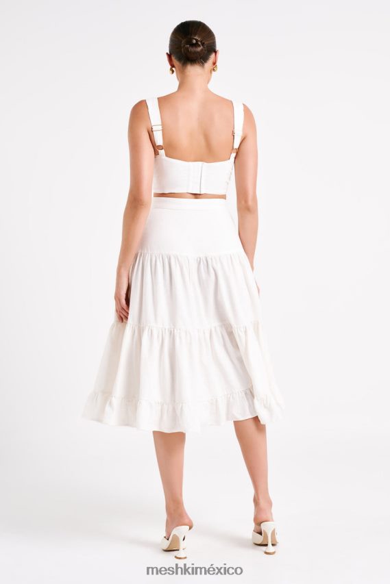 Meshki top corto de lino con copas Hilaria blanco ropa H48F8H757