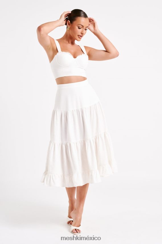 Meshki top corto de lino con copas Hilaria blanco ropa H48F8H757