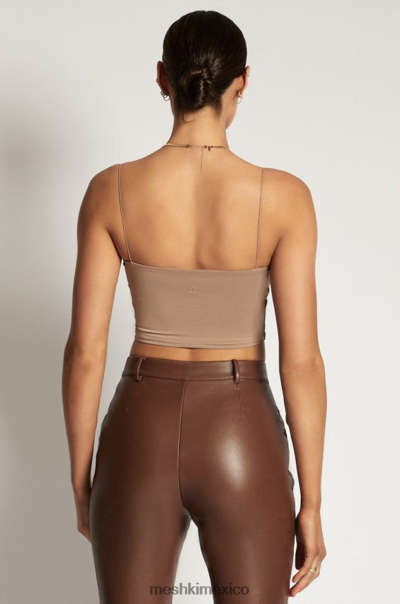 Meshki top corto de tirantes yvonne latté ropa H48F8H1198