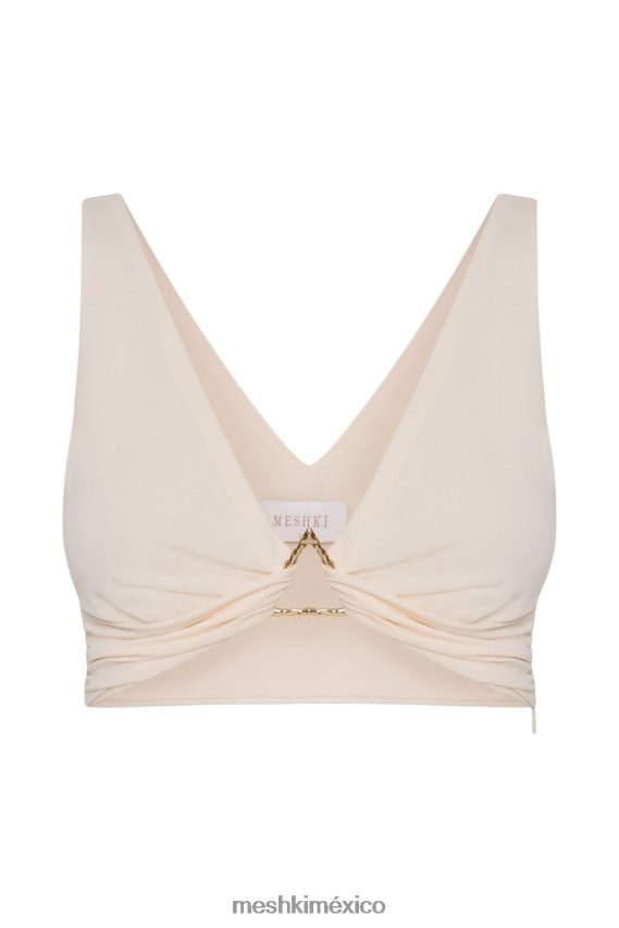 Meshki top corto de triángulo jacqui con herrajes hueso ropa H48F8H1196