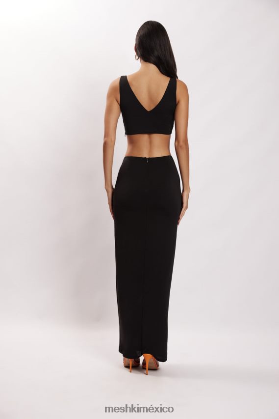 Meshki top corto de triángulo jacqui con herrajes negro ropa H48F8H1136