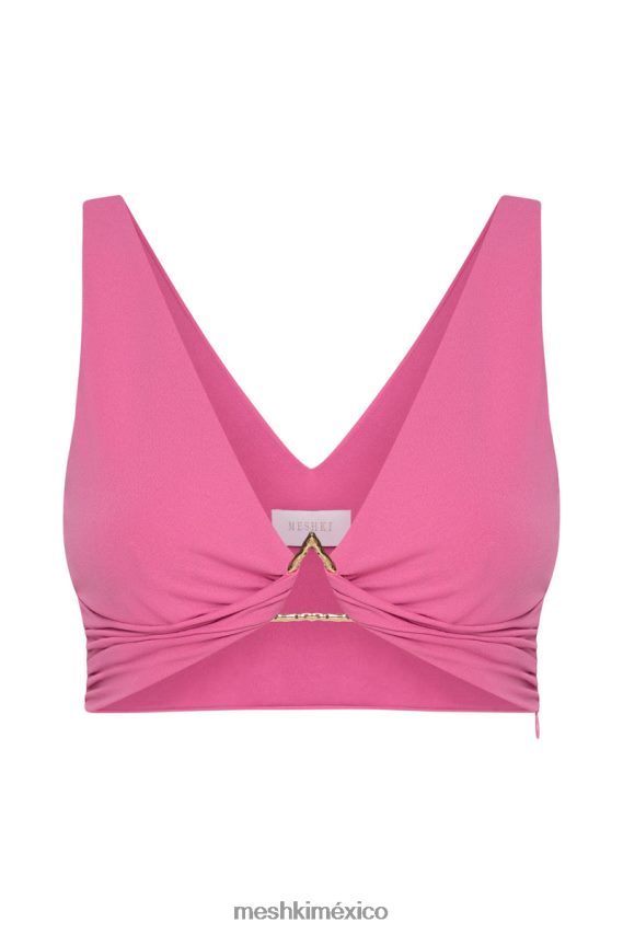 Meshki top corto de triángulo jacqui con herrajes rosa ropa H48F8H1185