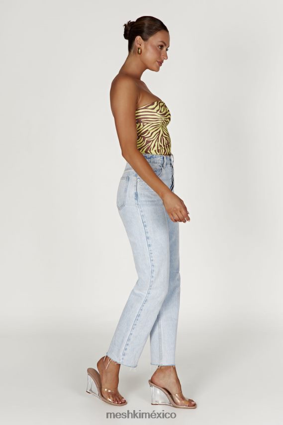 Meshki top corto estilo bandeau dina estampado de cebra ropa H48F8H980