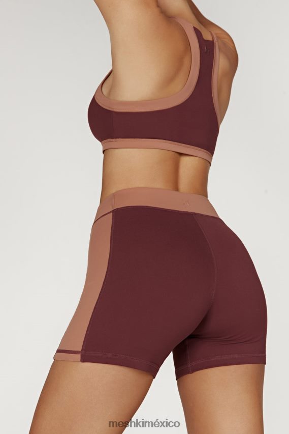 Meshki top corto estilo corredor de dos tonos lori caoba/bronceado ropa H48F8H1094