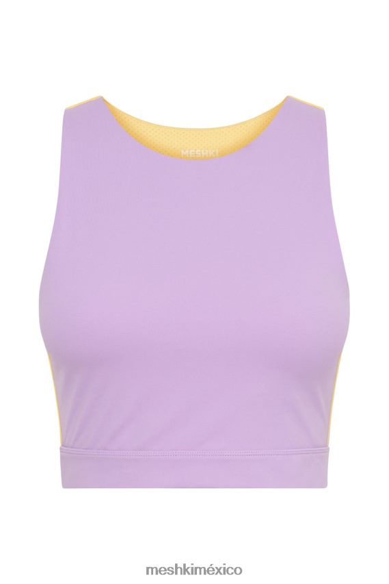 Meshki top corto estilo corredor de dos tonos lori lila/amarillo ropa H48F8H1075