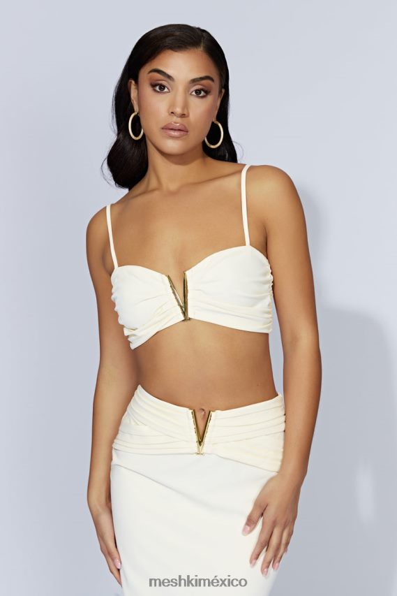 Meshki top corto maryse v-hardware hueso ropa H48F8H1144