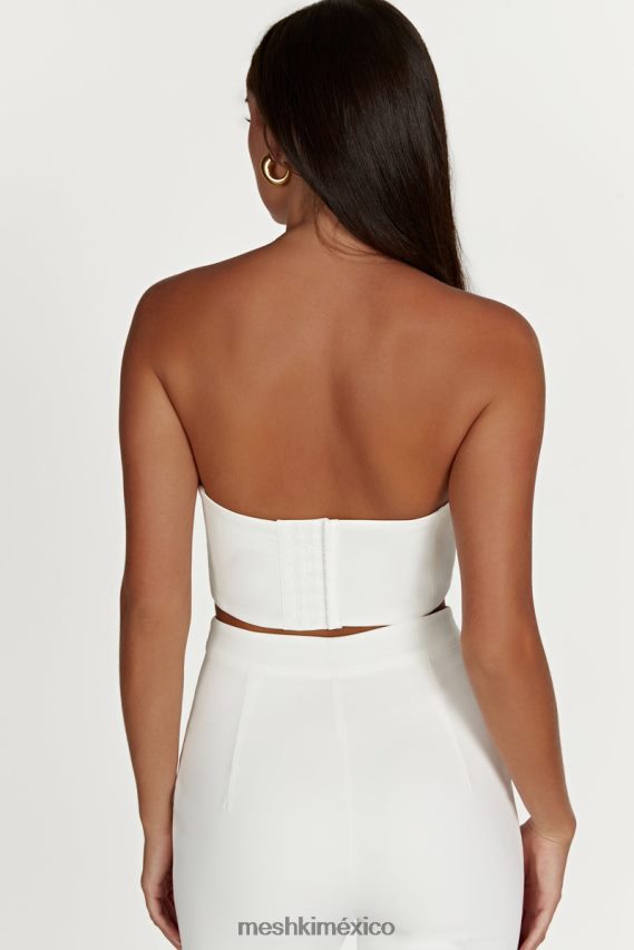 Meshki top corto paloma rosa blanco ropa H48F8H868