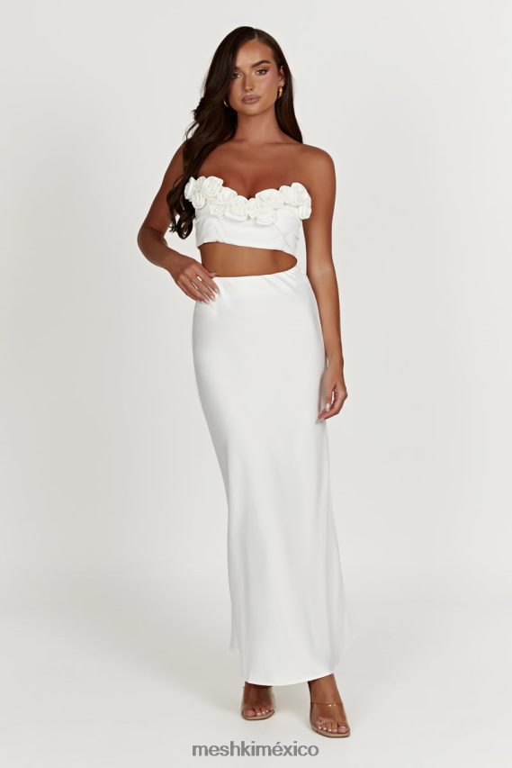 Meshki top corto paloma rosa blanco ropa H48F8H868