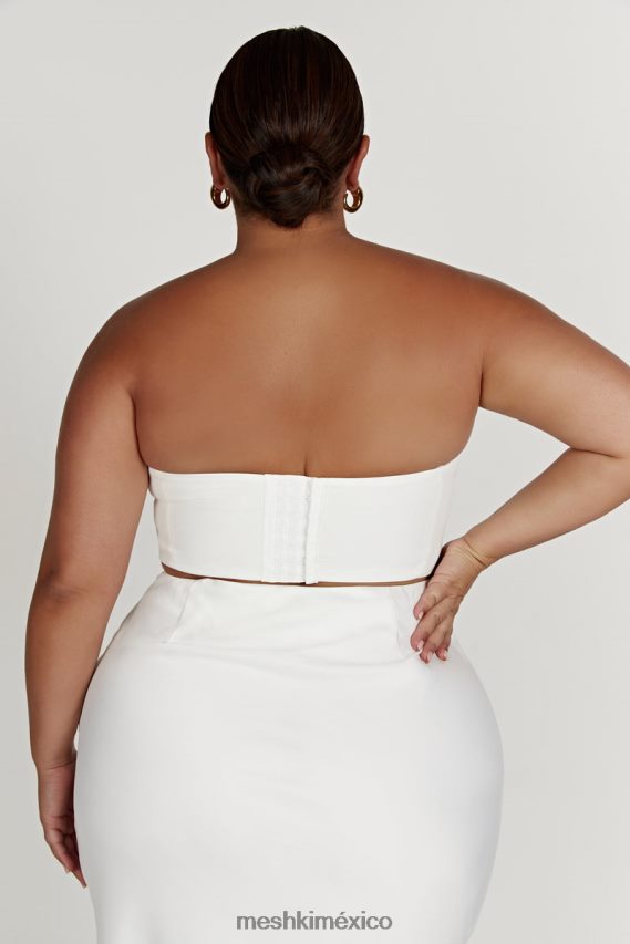 Meshki top corto paloma rosa blanco ropa H48F8H868