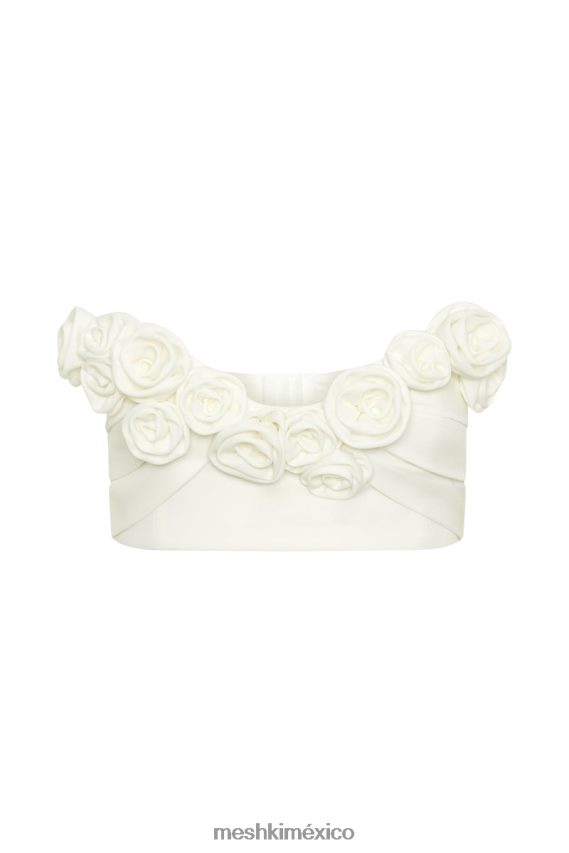 Meshki top corto paloma rosa blanco ropa H48F8H868