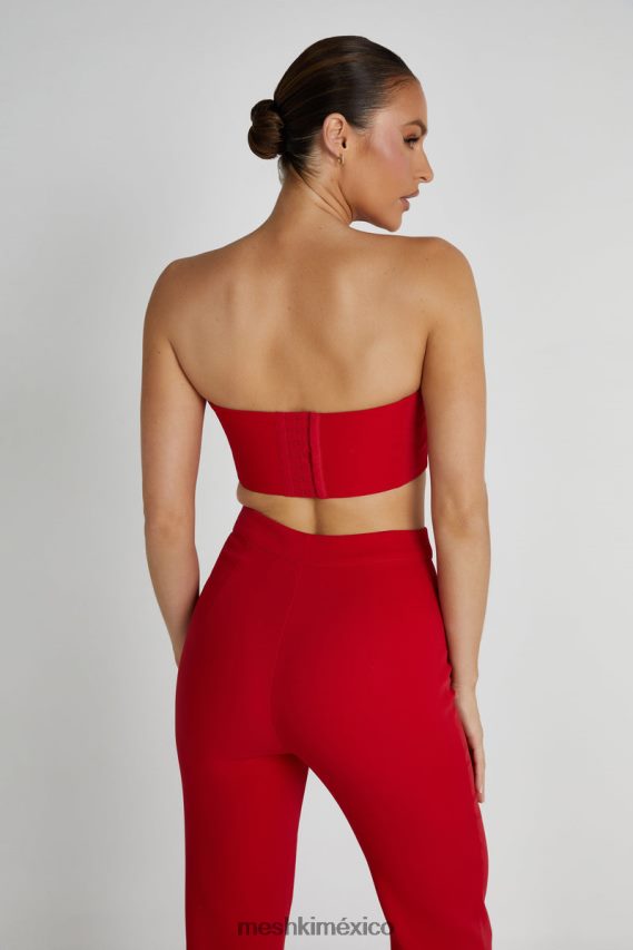 Meshki top corto paloma rosa rojo ropa H48F8H816