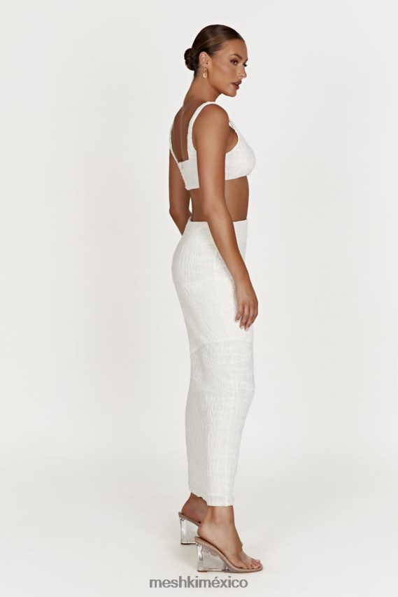 Meshki top corto texturizado nyah blanco ropa H48F8H900