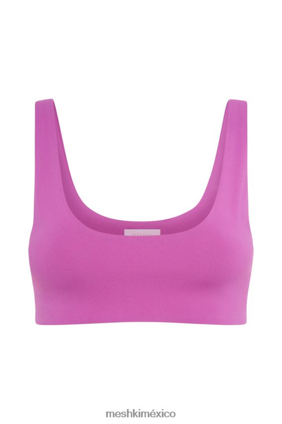 Meshki top súper corto con cuello redondo jemma Violeta ropa H48F8H1156