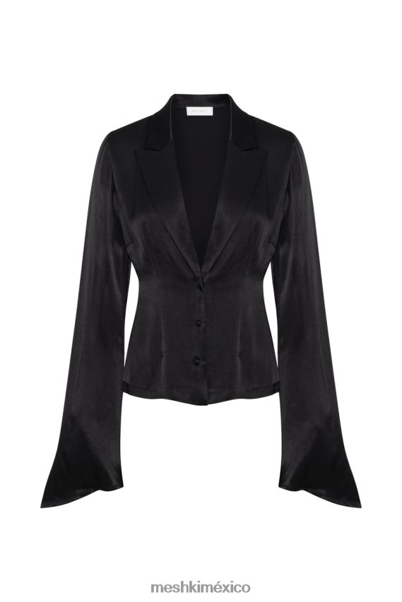 Meshki camisa de manga larga con cuello noa negro ropa H48F8H898