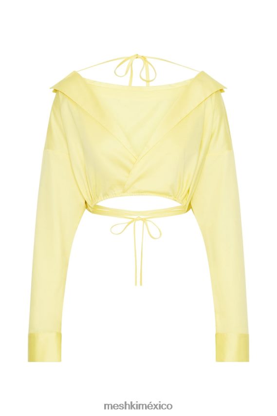 Meshki camisa de manga larga con hombros descubiertos freya limón ropa H48F8H1055