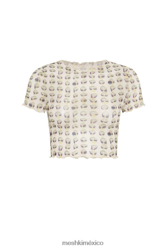 Meshki camiseta corta de malla nora impresión alienígena ropa H48F8H1138