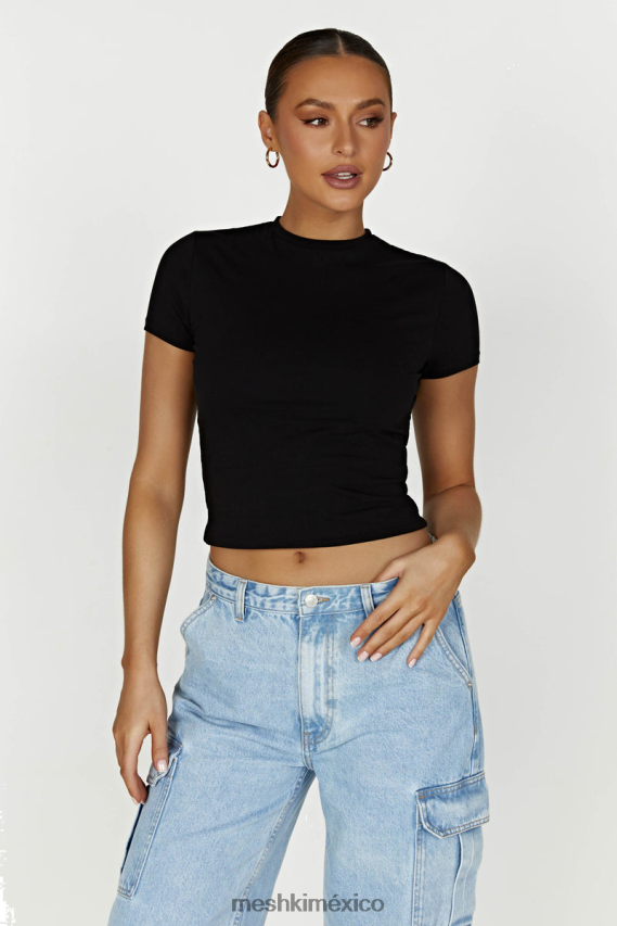 Meshki camiseta larga jeanie negro ropa H48F8H867