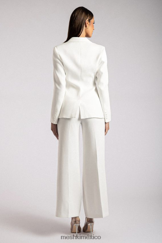 Meshki blazer Helda ajustado con cintura ceñida blanco ropa H48F8H1626
