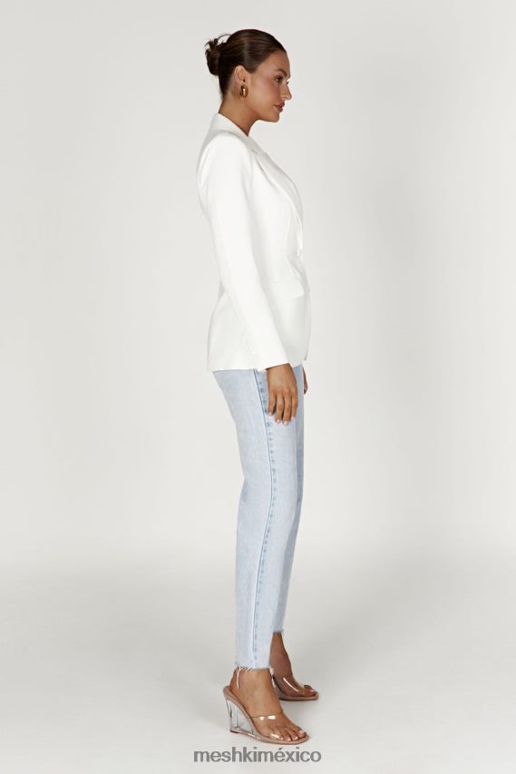 Meshki blazer Helda ajustado con cintura ceñida blanco ropa H48F8H1626