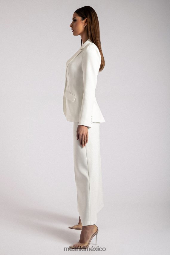 Meshki blazer Helda ajustado con cintura ceñida blanco ropa H48F8H1626