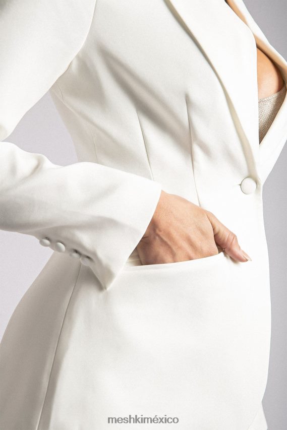 Meshki blazer Helda ajustado con cintura ceñida blanco ropa H48F8H1626