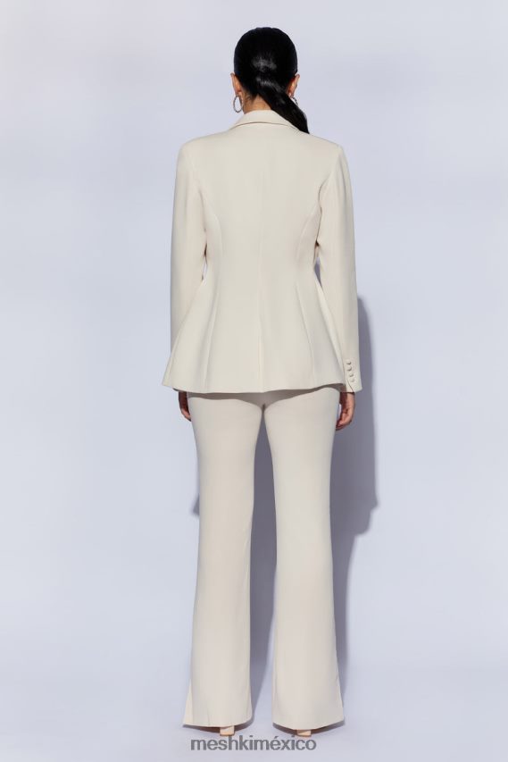 Meshki blazer Helda ajustado con cintura ceñida crema ropa H48F8H1651